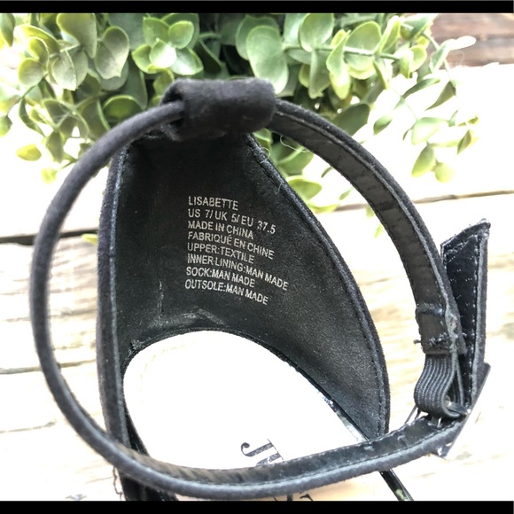 Black strappy block heel size 7 - Picture 6 of 7